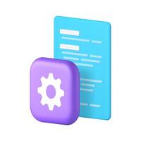 Program software development web site code setting option setup 3d icon realistic vector