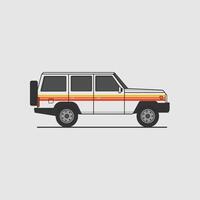 white land cruiser side view on white background vector