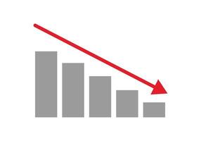 Graph down icon chart. Line chart going down. Stock market graph down vector
