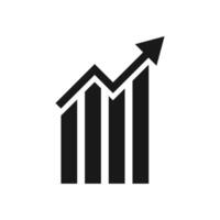 Uptrend icon silhouette. Uptrend stock symbol. Growth bar chart with arrow going up. Financial business growth bar chart vector