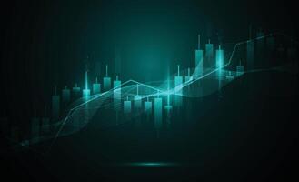 Trend business candle stick graph chart of stock market investment trading on green background design vector