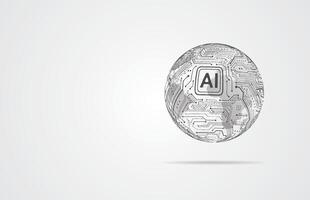 Abstract global artificial intelligence network connection. Global business design. Illustration vector
