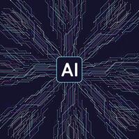 Artificial intelligence circuit line style vector