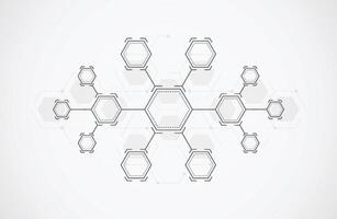 Abstract hexagonal molecular structures vector