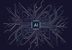 Abstract technology artificial intelligence chipset design futuristic concept technology for web, banner, card, cover. illustration vector