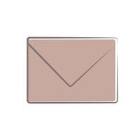Minimalist brown envelope with flap in simple white background design vector