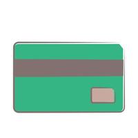 Illustration of a green credit card with smart chip and magnetic stripe vector