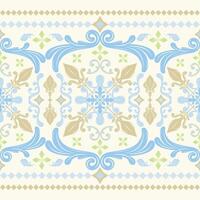 The symmetrical nature of the design, along with the intricate detailed makes it well-suited for use in textiles wallpapers ceramic tilework. sophisticated and timeless seamless border Royal pattern vector