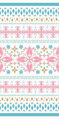 Magnificent Colorful Pink Sky Embroidery Royal Opulence Rich Silk Decoration Pattern. Seamless Stripe Rococo Victorian Design with Traditional Scroll Medieval Ornament Sweet Elegant Geometric Florals