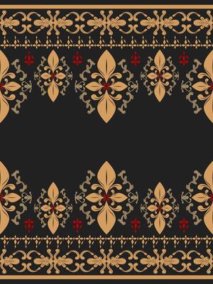 Exquisitely Elegance Frame Decoration. Classy Detailed of Gold Embroidery Scroll Ornament for Handicraft Silk Weaves Gothic Baroque Fleur de lis Damask for Romance Dark Mysterious Decoration Wallpaper