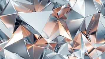 Abstract silver and gold triangles background photo
