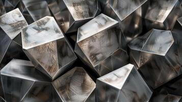 A group of metal cubes with a black background photo