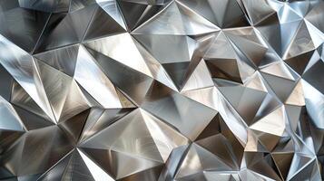 A metallic wall with many triangles photo