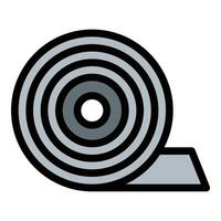 Insulating Tape icon flat line style illustration representing adhesive tape used for electrical insulation, suitable for wiring, repairs, and electrical safety applications. vector