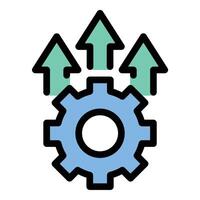 Upgrade icon flat line style illustration representing improvement, progress, and advancement, suitable for technology, software, and system updates. vector