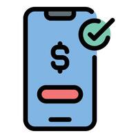 Payment icon flat line style illustration representing financial transactions and digital payments, suitable for banking apps, e-commerce platforms, and point-of-sale systems. vector