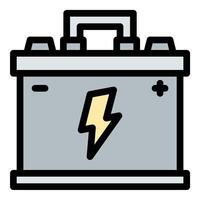 Accumulator icon flat line style illustration representing energy storage and power backup, suitable for battery systems, electronics, and renewable energy applications. vector