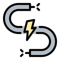 Wires icon flat line style illustration representing electrical connections, suitable for electronics, engineering, and power distribution applications. vector
