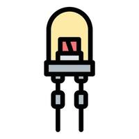 Diode icon flat line style illustration representing an electronic component that allows current to flow in one direction, suitable for electronics, electrical engineering, and circuit design vector