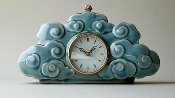 A clock with clouds on it photo