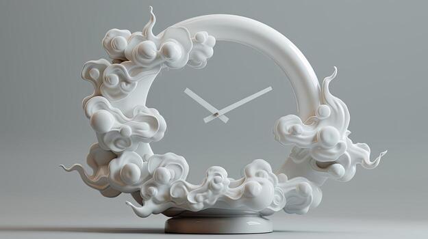 A clock with a white background and a white face photo