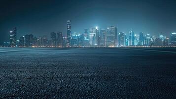 A cityscape with a lot of buildings and lights photo