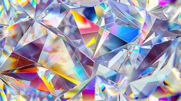 A close up of a large diamond with many colors photo