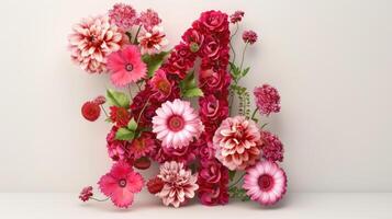 The number four is made of flowers photo