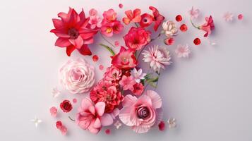 A letter k made of flowers on a white background photo