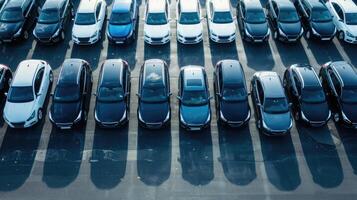A parking lot full of cars photo