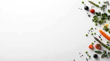 Fresh Vegetables Herbs and Spices on White Background Food Photography photo