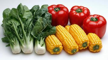 Fresh Vegetables and Corn on the Cob A Healthy and Vibrant Food Image photo