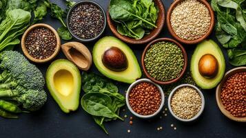 Healthy Eating Superfoods for a Balanced Diet Organic Vegetables Seeds and Quinoa photo
