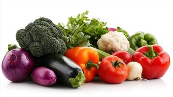 Fresh Organic Vegetables Harvest Colorful Broccoli Peppers and More photo