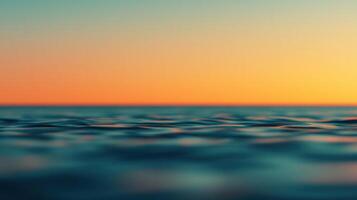 Serene Ocean Sunset Calm Water Surface at Golden Hour Peaceful Seascape Background photo