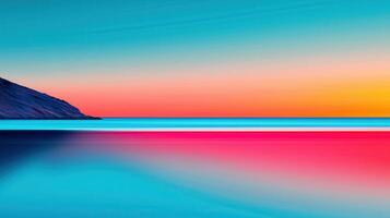 Vibrant Sunset over Calm Ocean Waters a Stunning Coastal Landscape Image photo