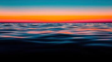 Serene Ocean Sunset Vibrant Colors Reflecting on Calm Water photo