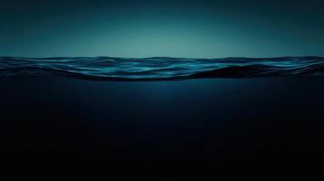 Serene Ocean Surface and Mysterious Deep A Stunning Underwater Contrast photo