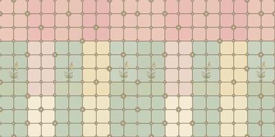 Cute Vintage Grid Pattern in Soft Pastel Tones in a Seamless Pattern vector