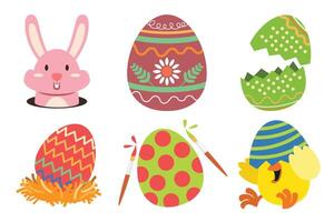 Easter Egg Cartoon Characters illustration vector