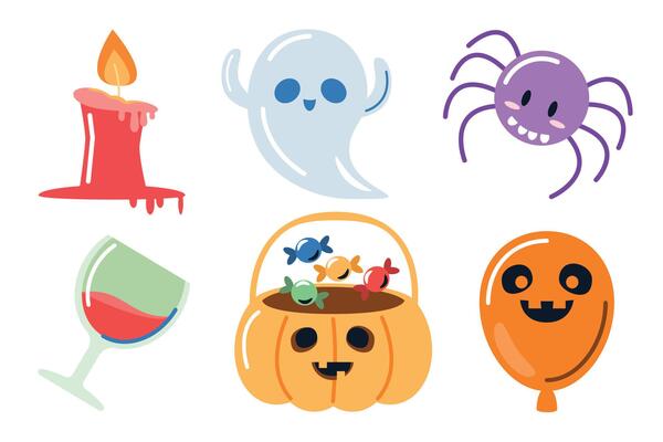 Cute Halloween Elements Set