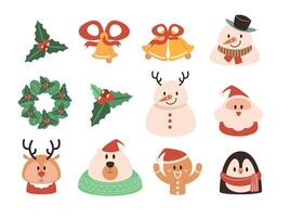 Flat Design Christmas and New Year Elements vector