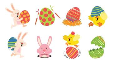 Easter Egg Cartoon Characters Collection illustration vector