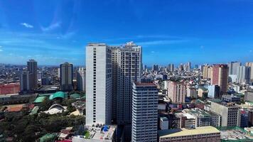 Relaxing at a rooftop pool in Manila with incredible views of the city below. video