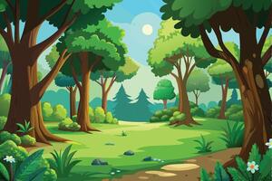 A forest with trees and a forest with a forest background vector