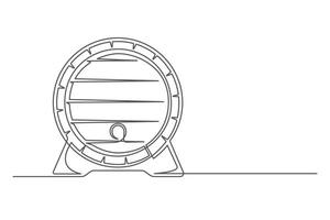 Barrel keg continuous one line drawing vector