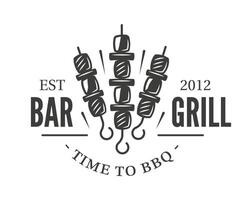 Barbecue kebab logo isolated on white background vector