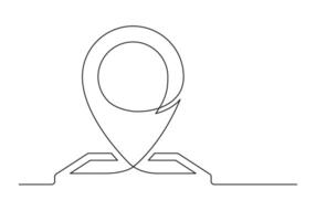 Map point continuous one line drawing vector
