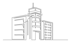 Building business continuous one line vector