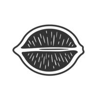 Lemon black icon isolated on white background vector